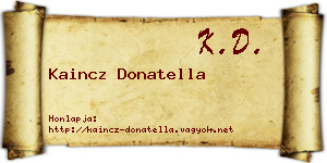 Kaincz Donatella névjegykártya